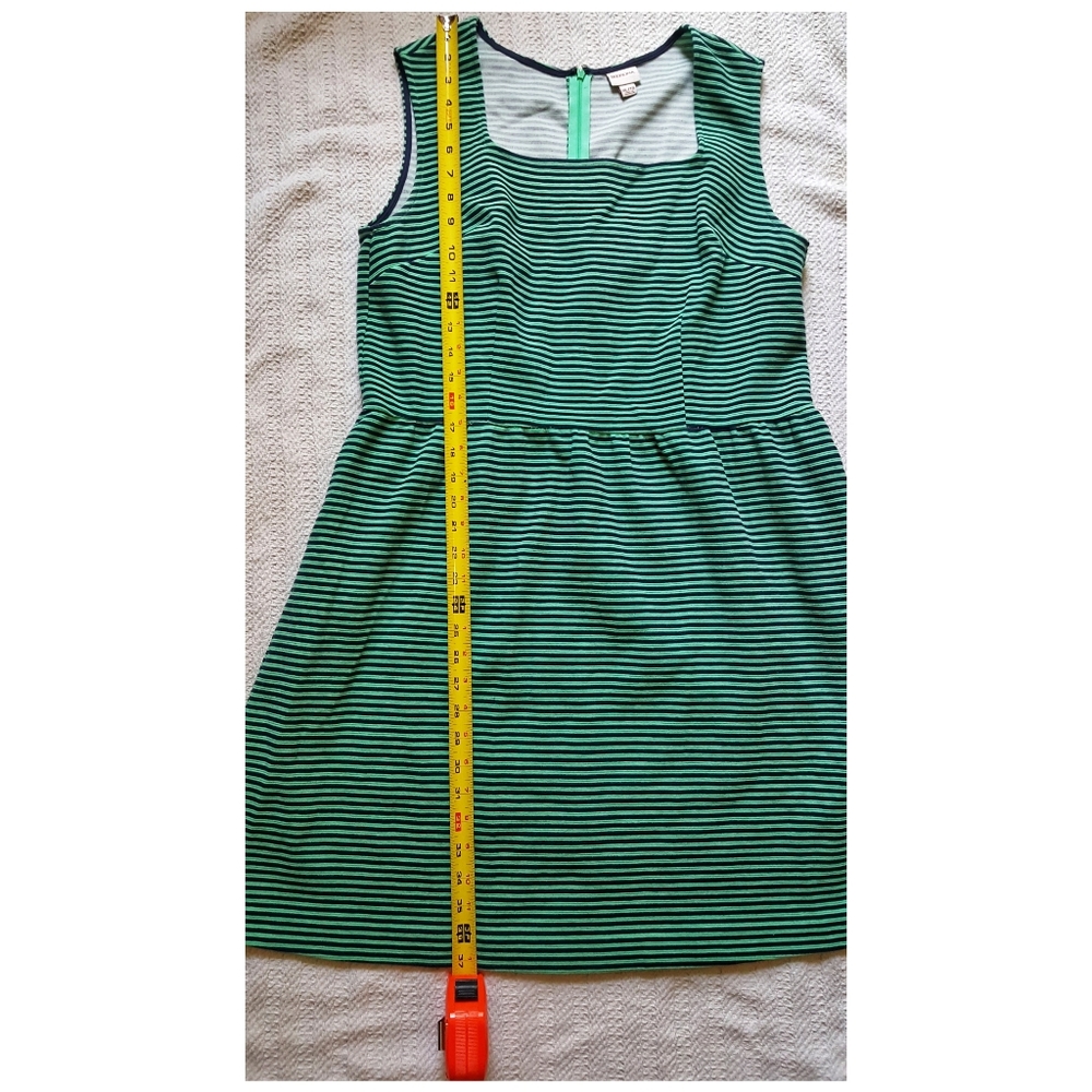Like new spring green and navy stripe dress